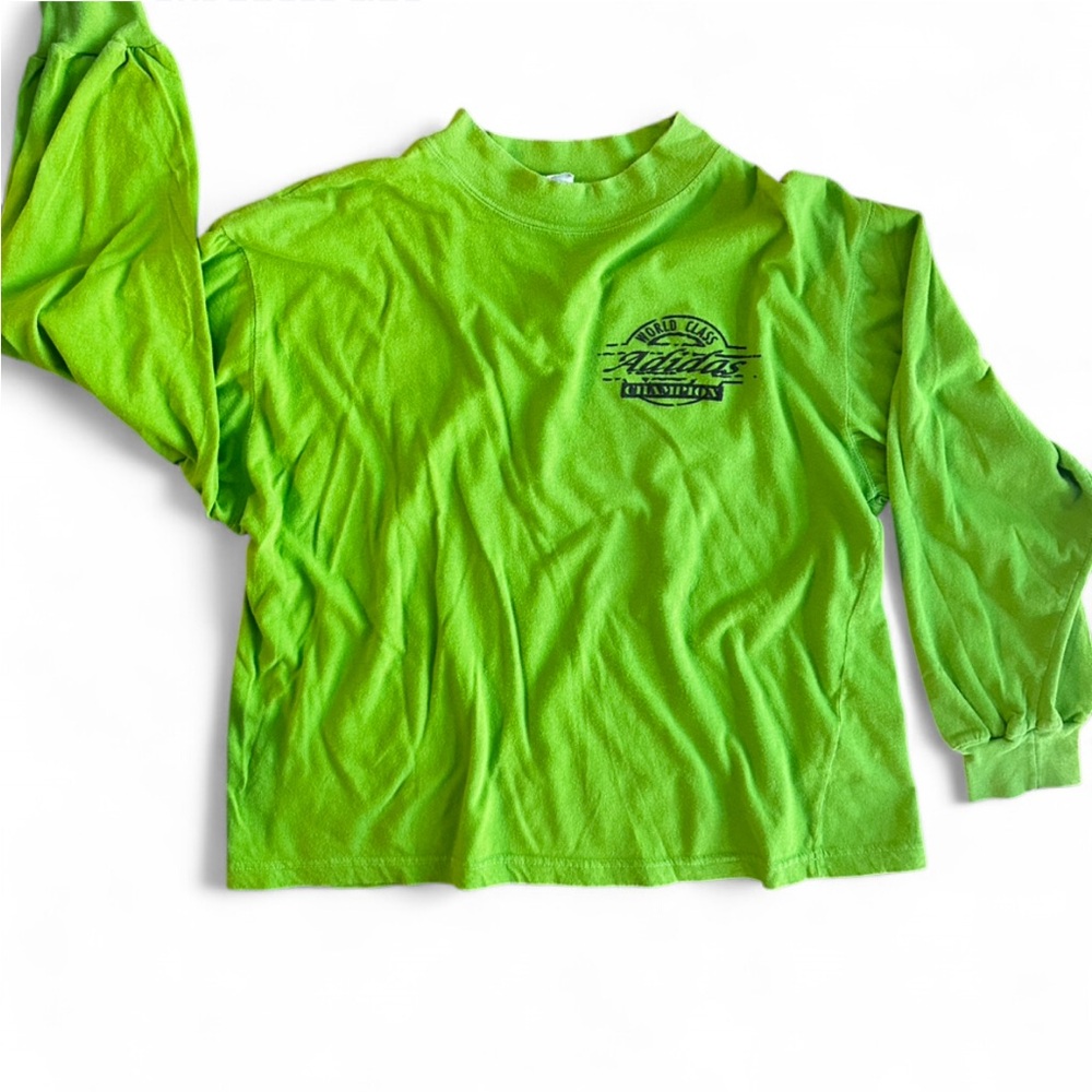 Vintage 1970-1980 Adidas Vibrant Green Long Sleeve Tee